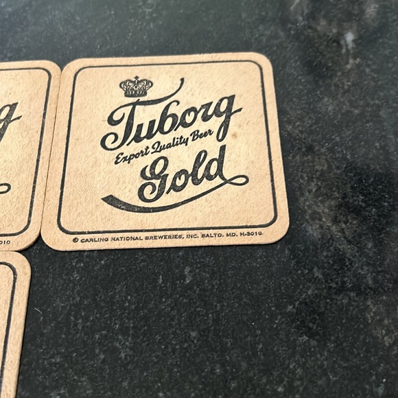 Vintage Tuborg Gold Beer Coasters - Picture 6 of 6